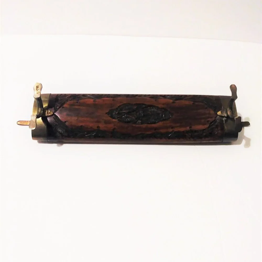 Vintage‎ Wooden Hand Carved Knife Fork Carving Set